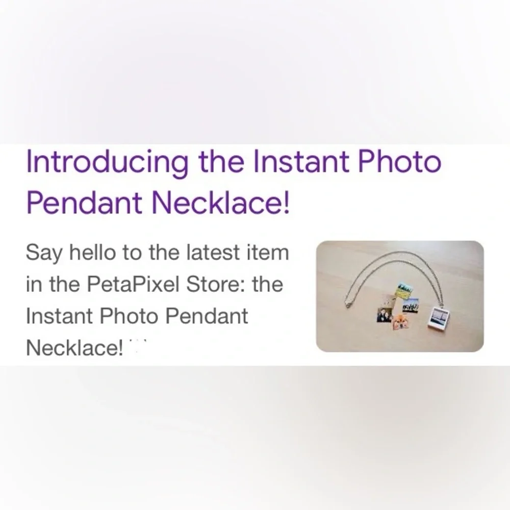NWT 132 Total PETAPIXEL Instant‎ Photo Pendant Necklaces Individually Wrapped